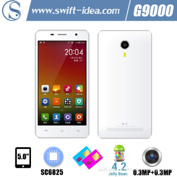 Big Screen 5.0 Inch Sc6825 Dual Core 2g GSM Quad Band Dual SIM Mobile Phone (G9000-2G)